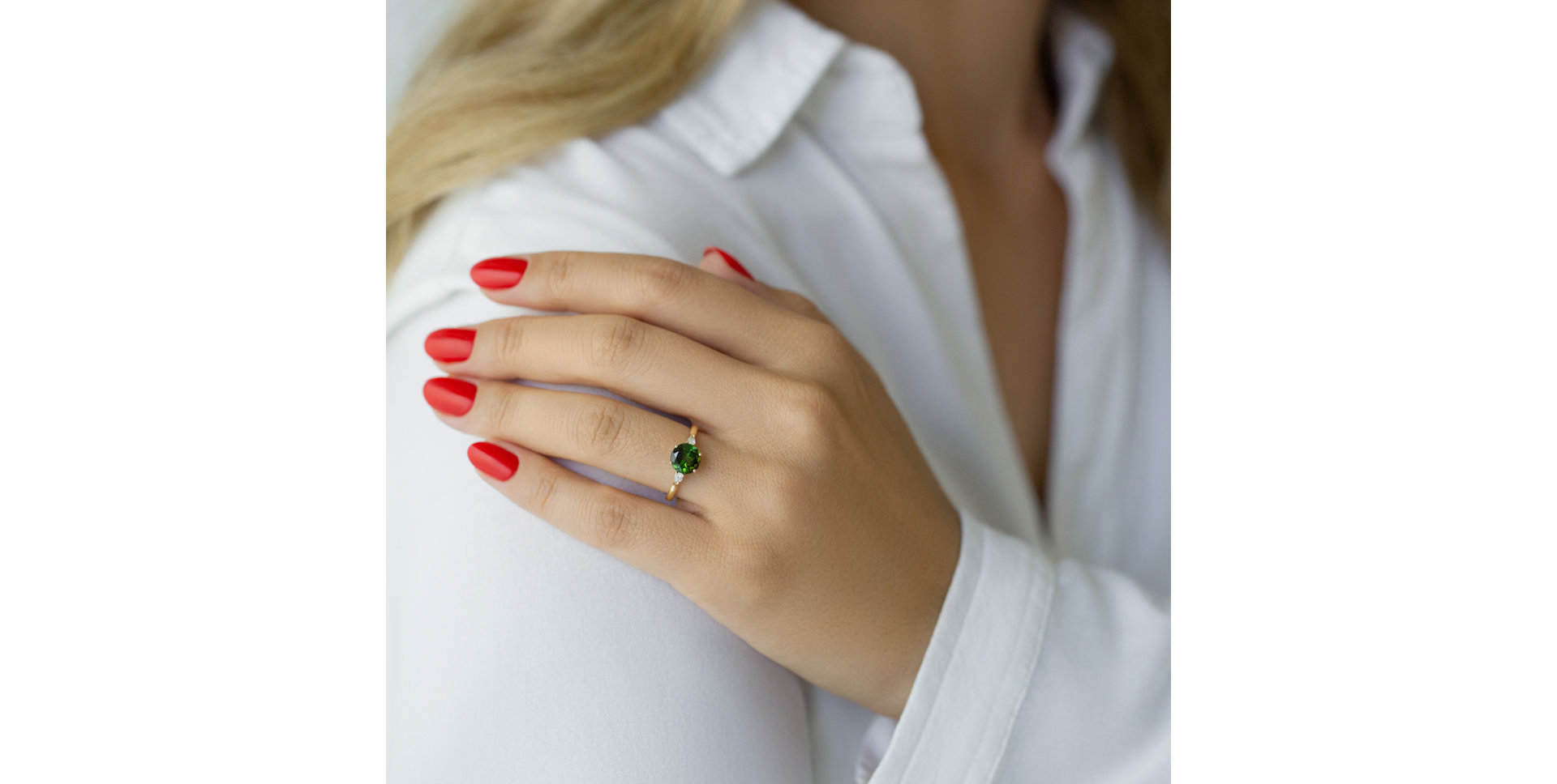 Prsten s diamanty a turmalínem Royal Oasis