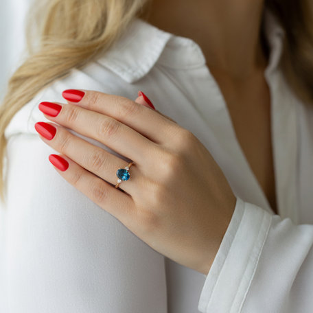 Prsten s diamanty a turmalínem Ivy Elegance