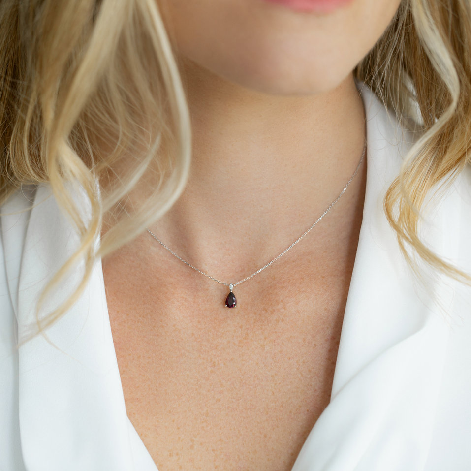 Náhrdelník s diamanty a turmalínem Tearfall