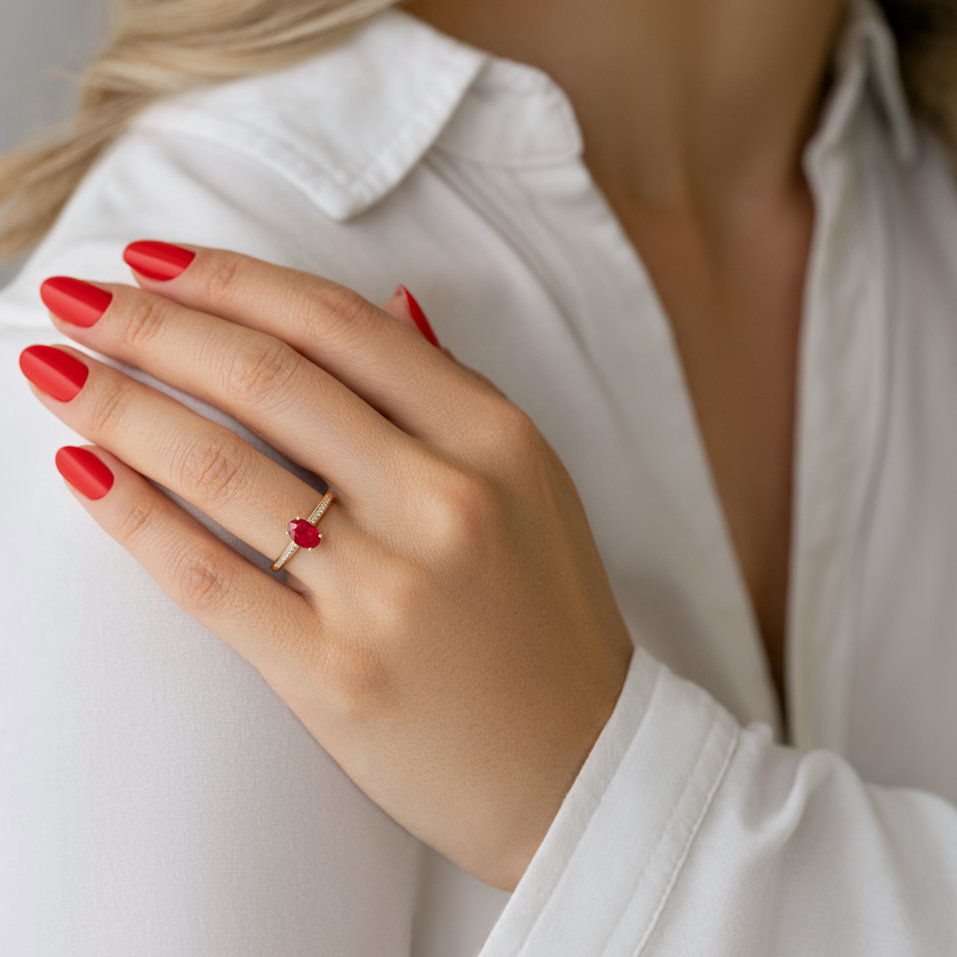 Prsten s diamanty a morganitem Pauline