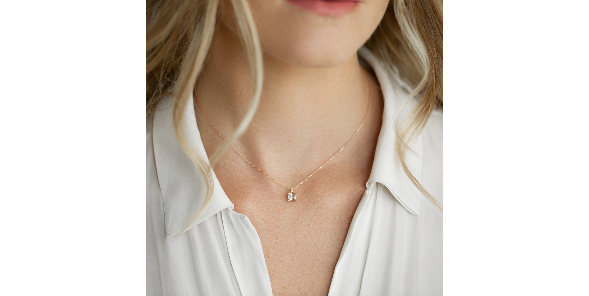 Náhrdelník s diamanty a citrínem Linnea