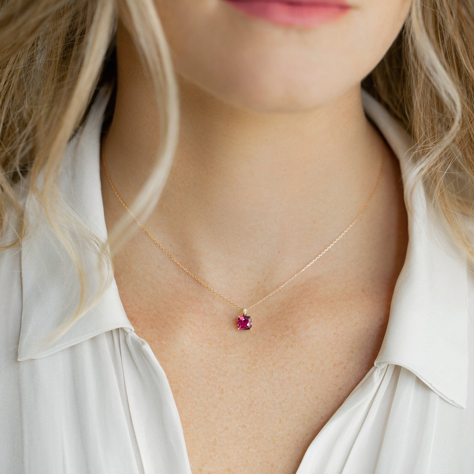 Náhrdelník s diamanty a turmalínem Linnea