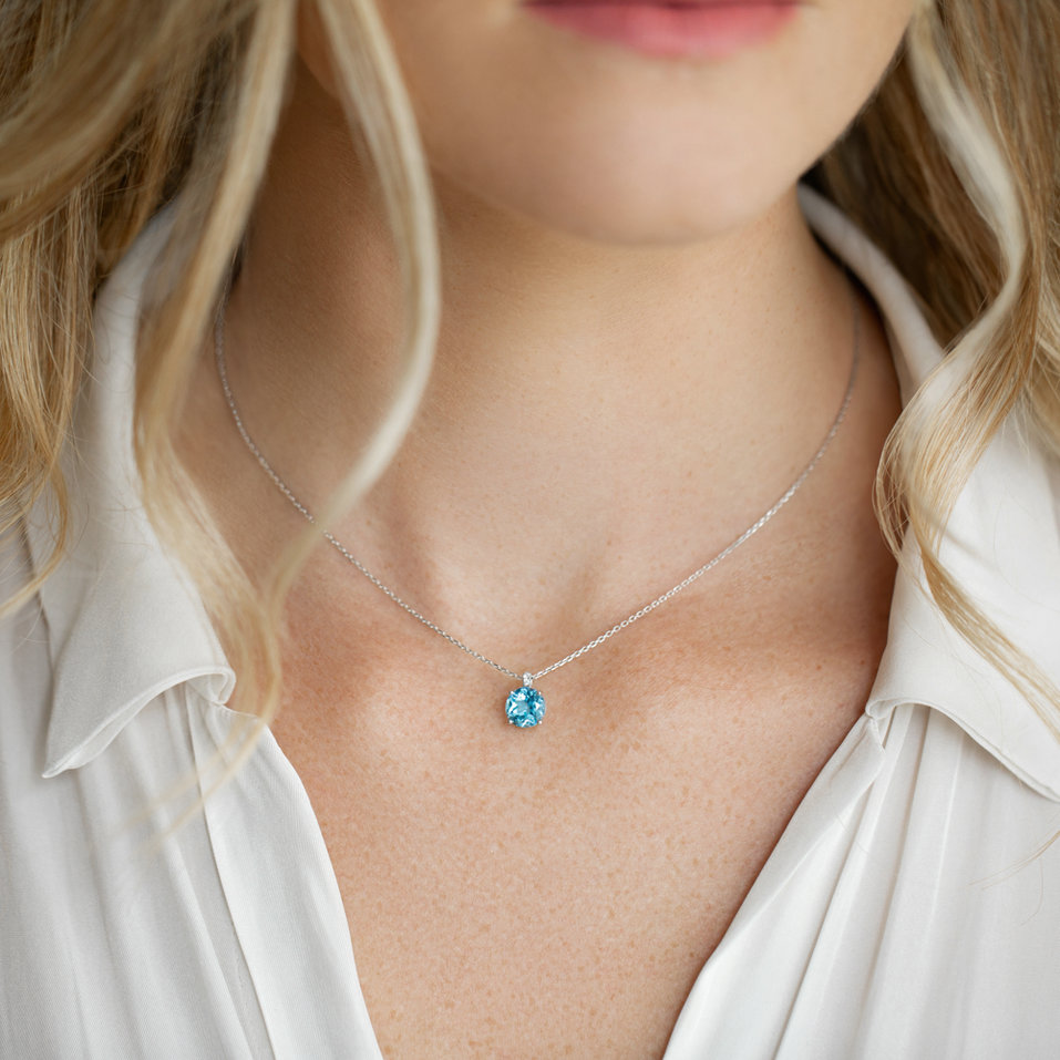 Náhrdelník s diamanty a ametystem Bethy