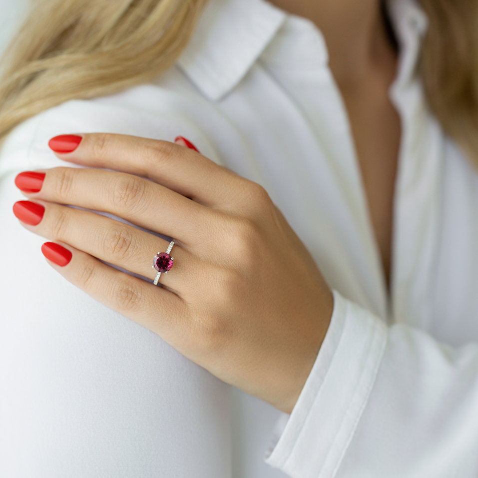 Prsten s diamanty a citrínem Bethy