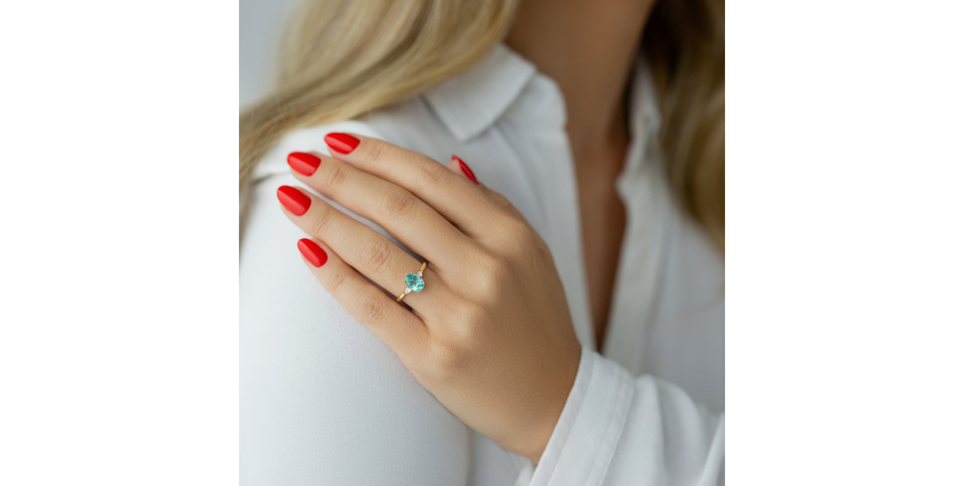 Prsten s diamanty a apatitem Fiona