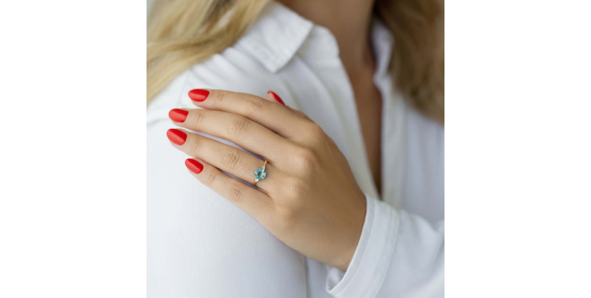 Prsten s diamanty a apatitem Royal Oasis