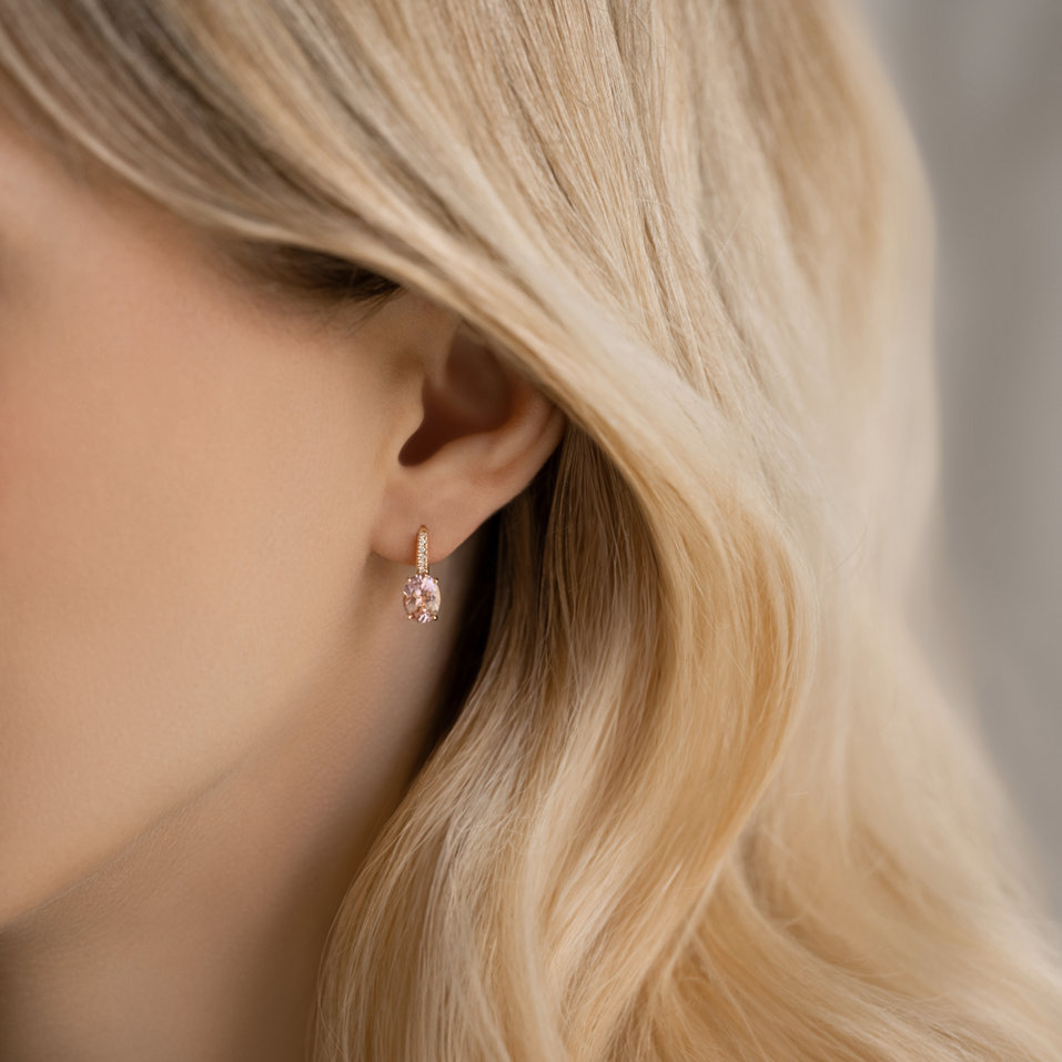 Náušnice s diamanty a citrínem Iris Elegance