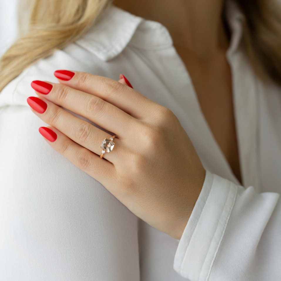 Prsten s diamanty a tanzanitem The Duchess