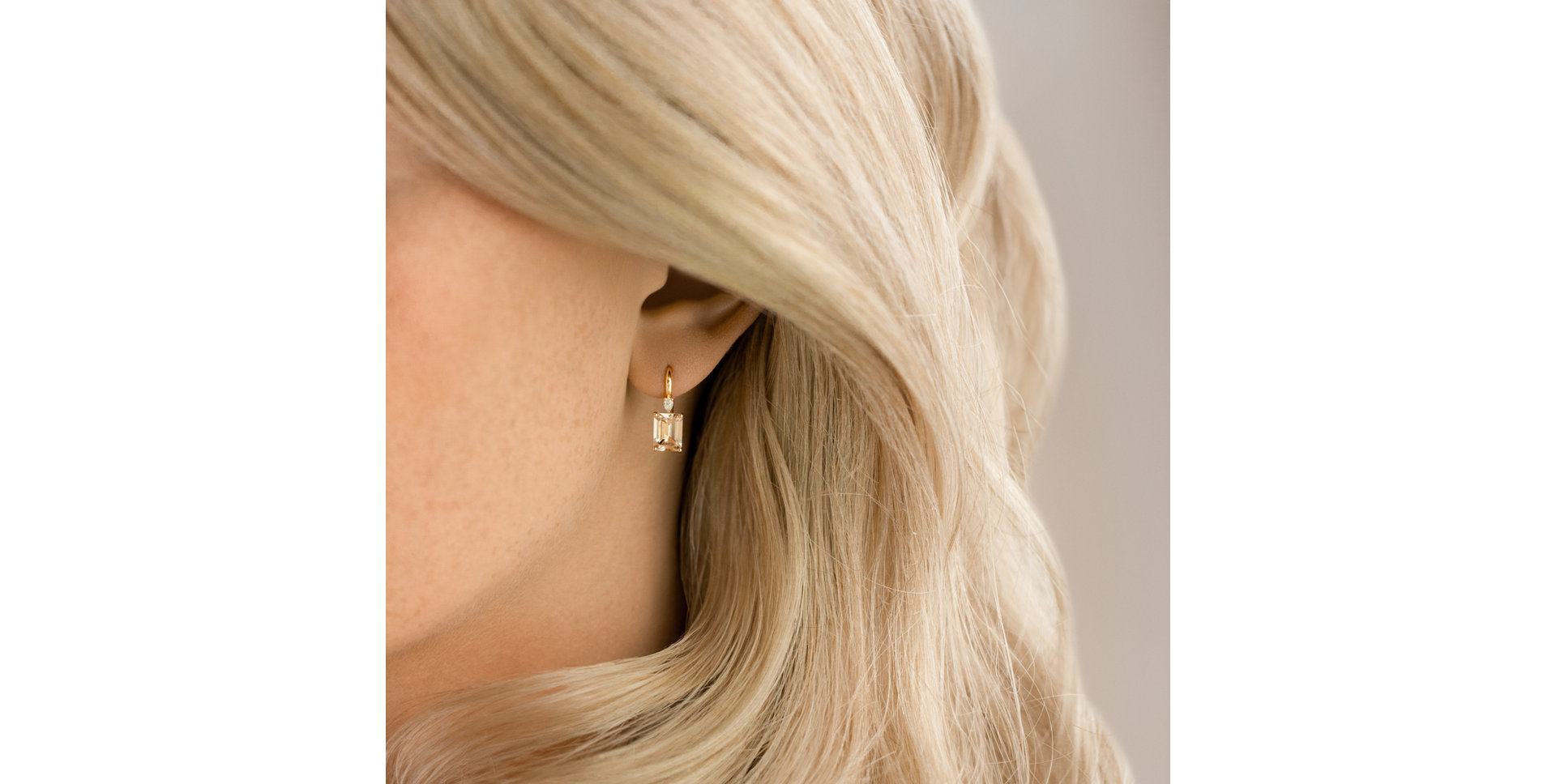 Náušnice s diamantem a morganitem Royal Cordelia