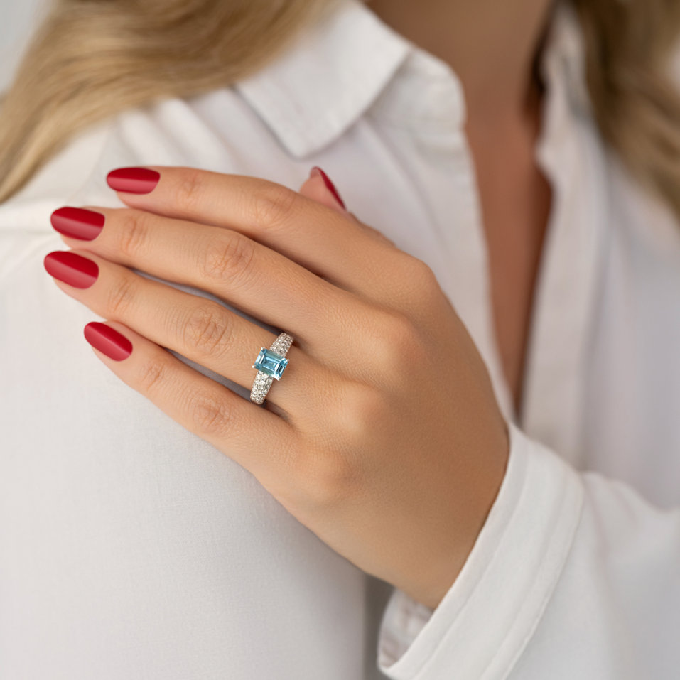 Prsten s diamanty a morganitem Diamond Whisper