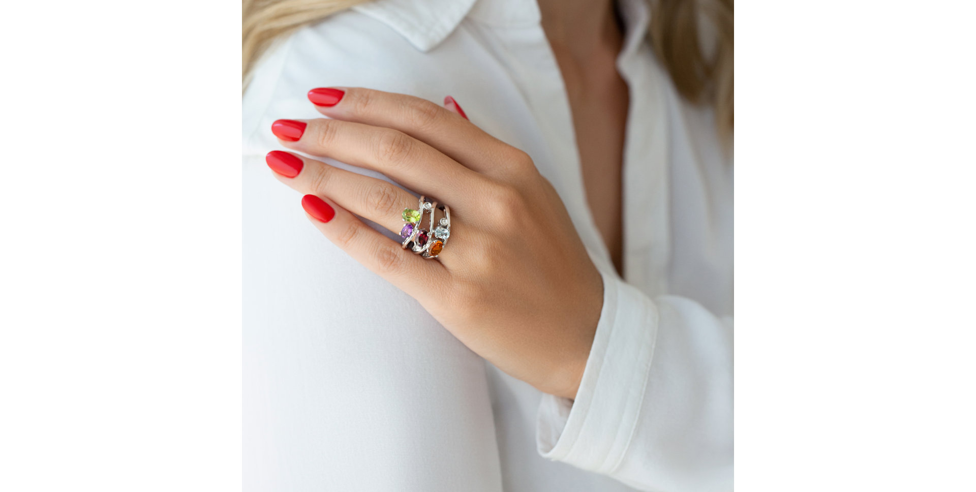 Prsten s diamanty a drahokamy Magic World