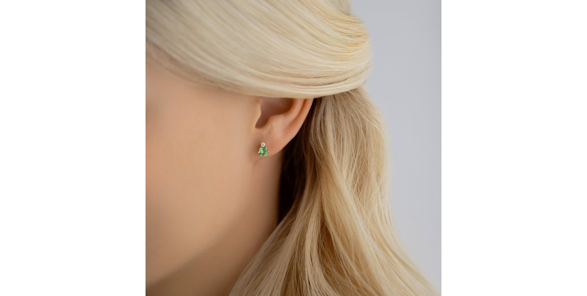 Náušnice s diamantem a smaragdem Midnight Serenity