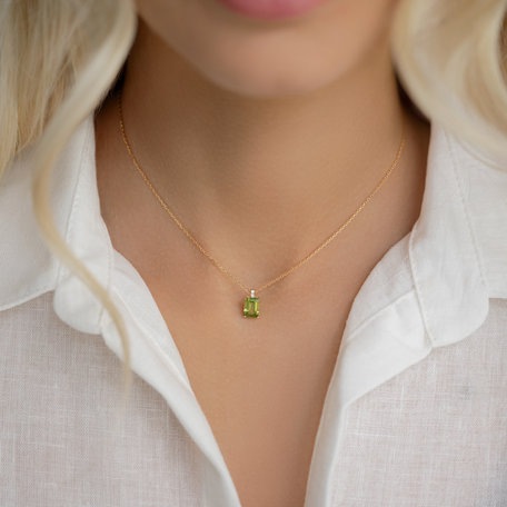 Náhrdelník s diamanty a peridotem Mireth