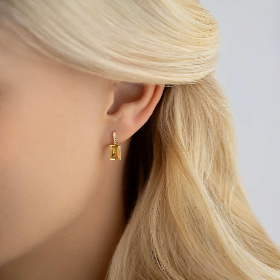 Náušnice s diamanty a morganitem Mireth