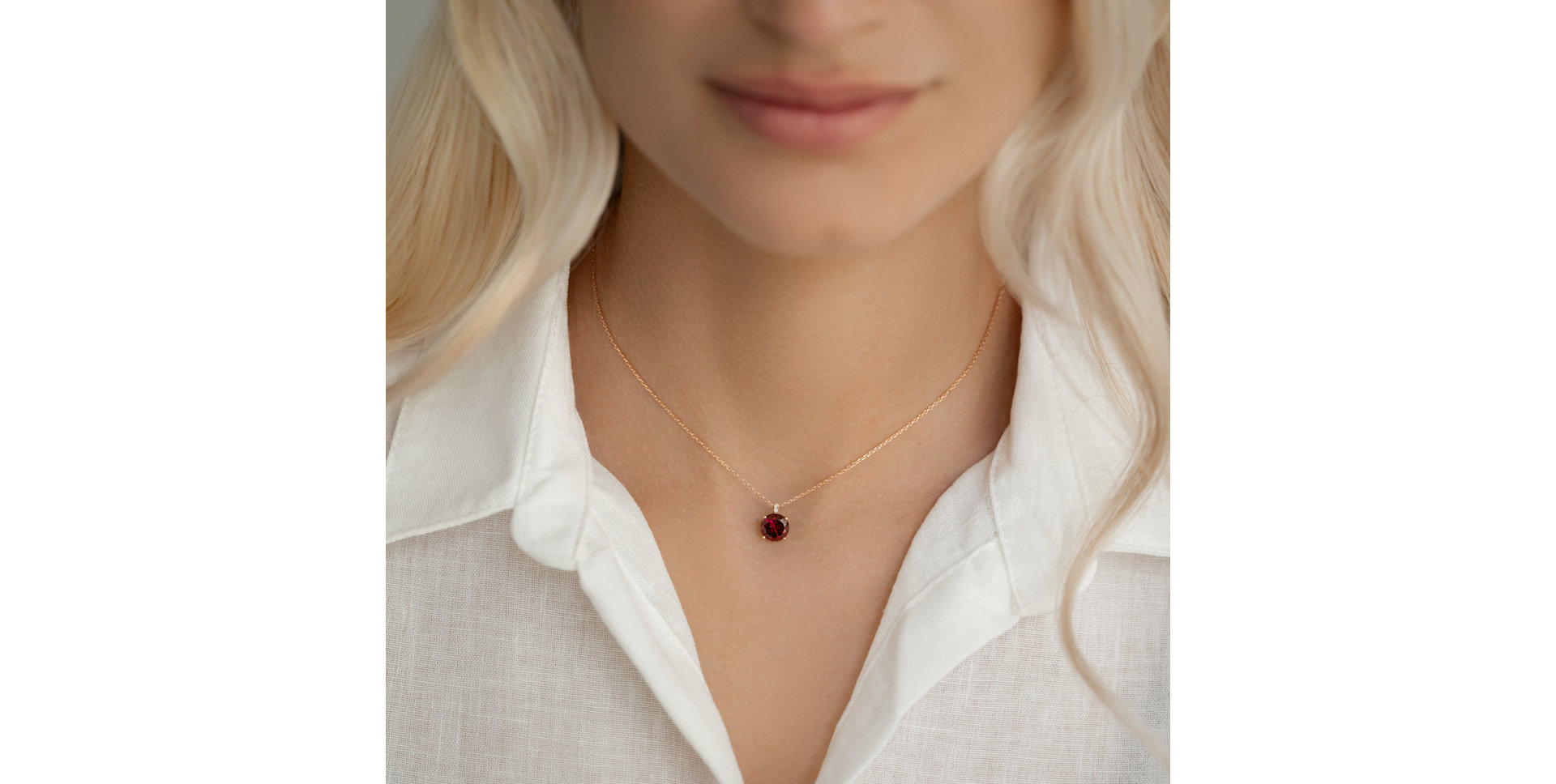 Náhrdelník s diamanty a rhodolitem Zorabelle