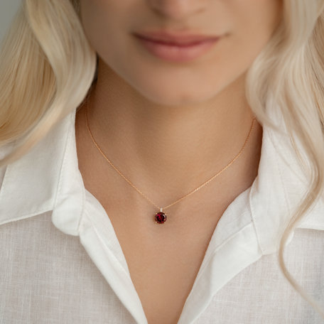 Náhrdelník s diamanty a rhodolitem Zorabelle
