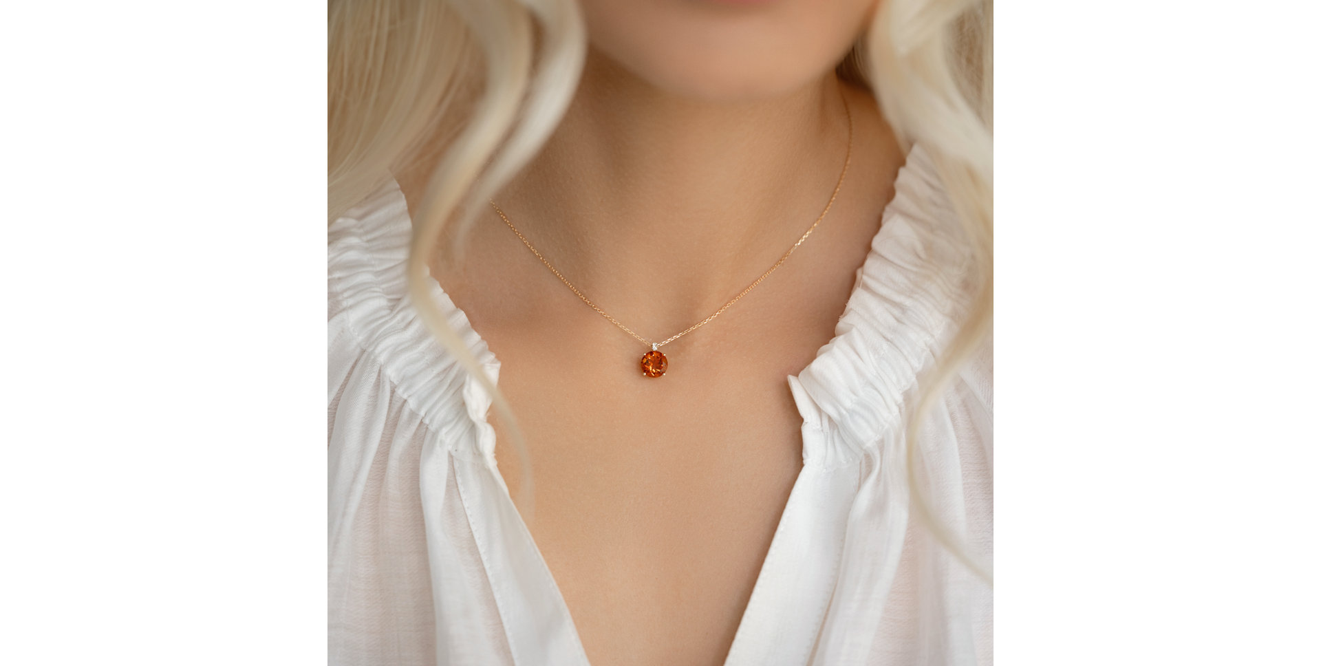 Náhrdelník s diamanty a citrínom Zorabelle