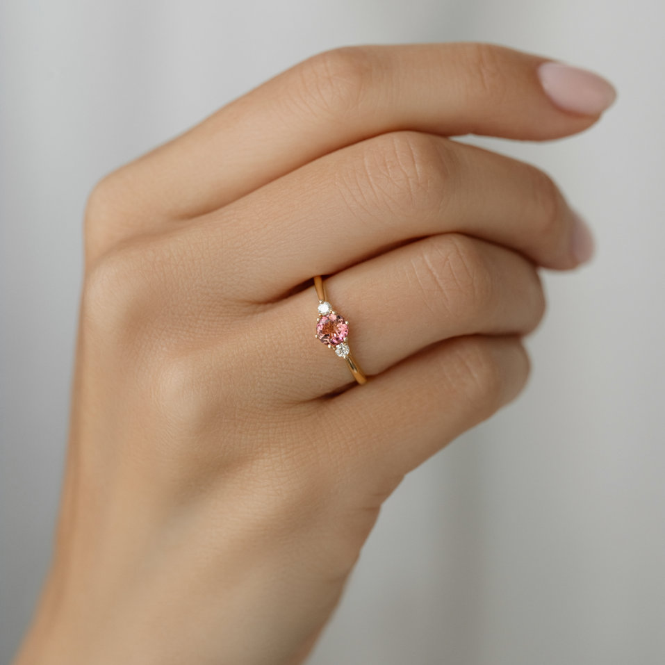 Prsten s diamanty a topazem Midnight Serenity