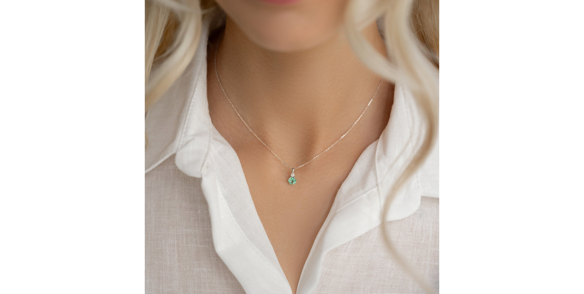 Náhrdelník s diamantem a ametystem Midnight Serenity