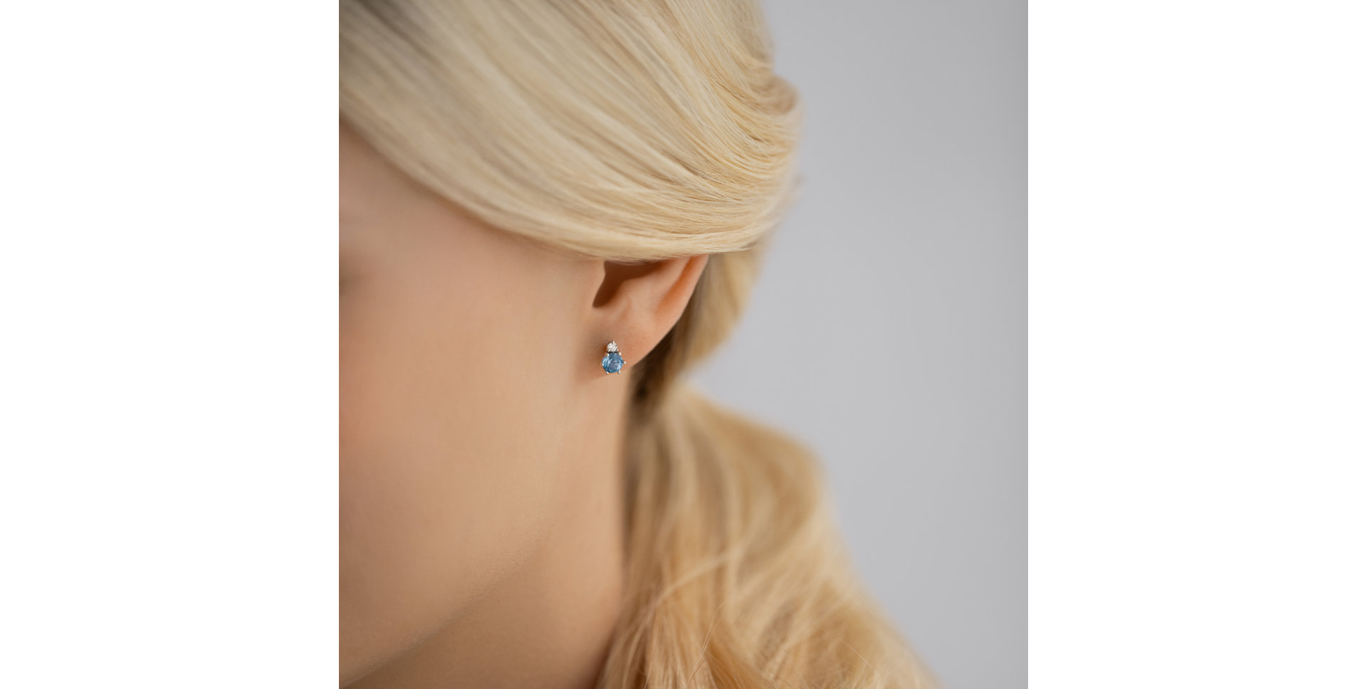 Náušnice s diamantem a turmalínem Midnight Serenity