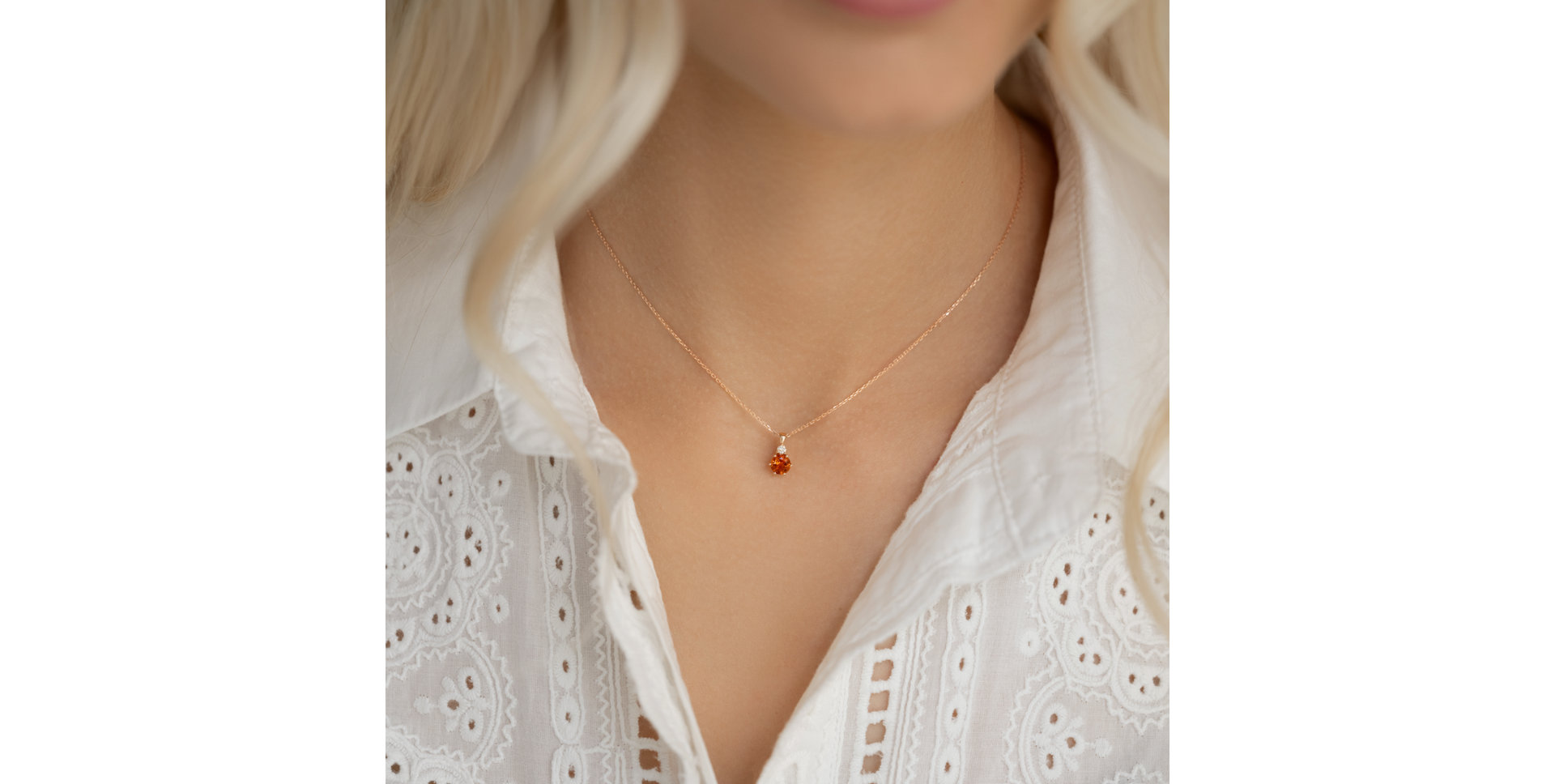 Náhrdelník s diamantem a turmalínem Midnight Serenity