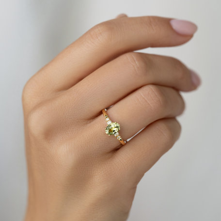 Prsten s diamanty a rhodolitem Melisandra