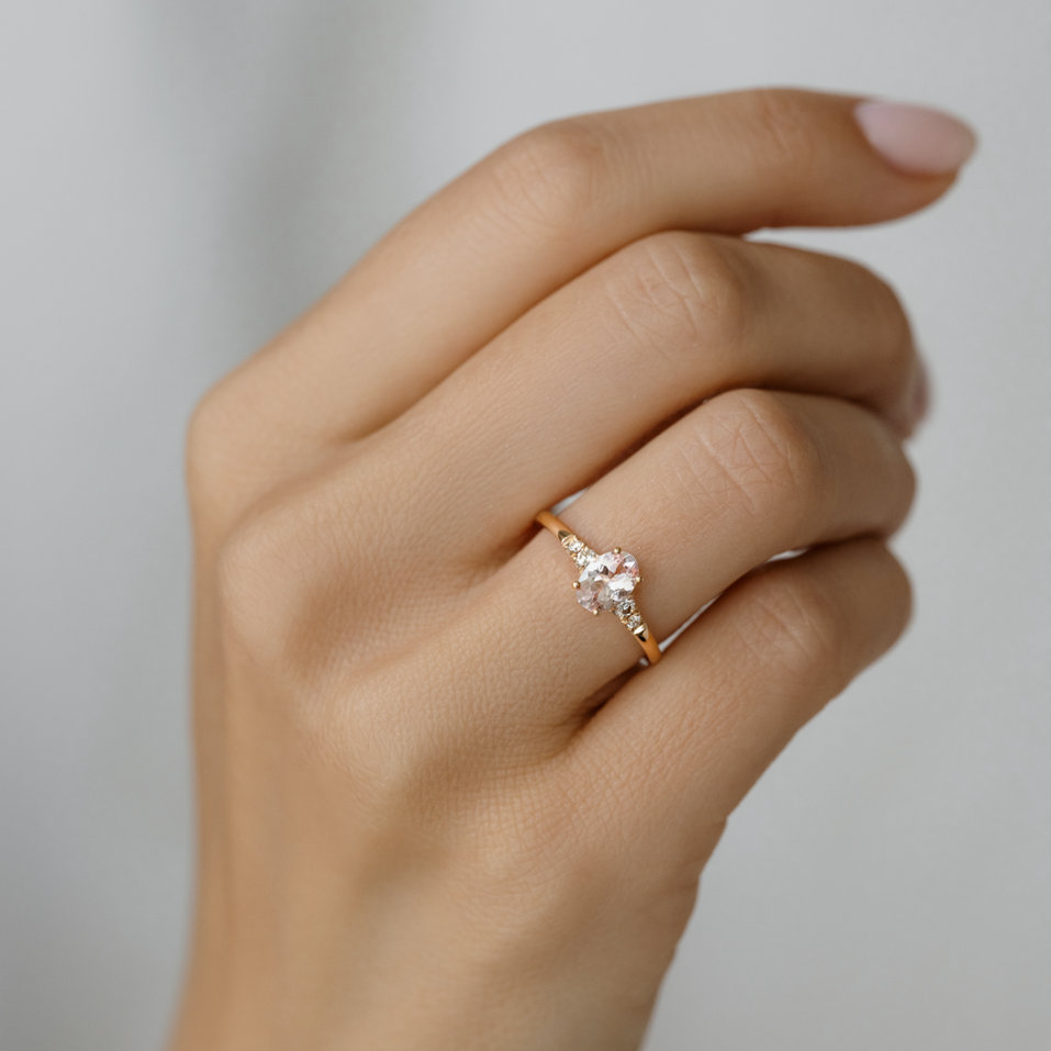 Prsten s diamanty a ametystem Melisandra