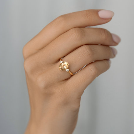 Prsten s diamanty a ametystem Asuan