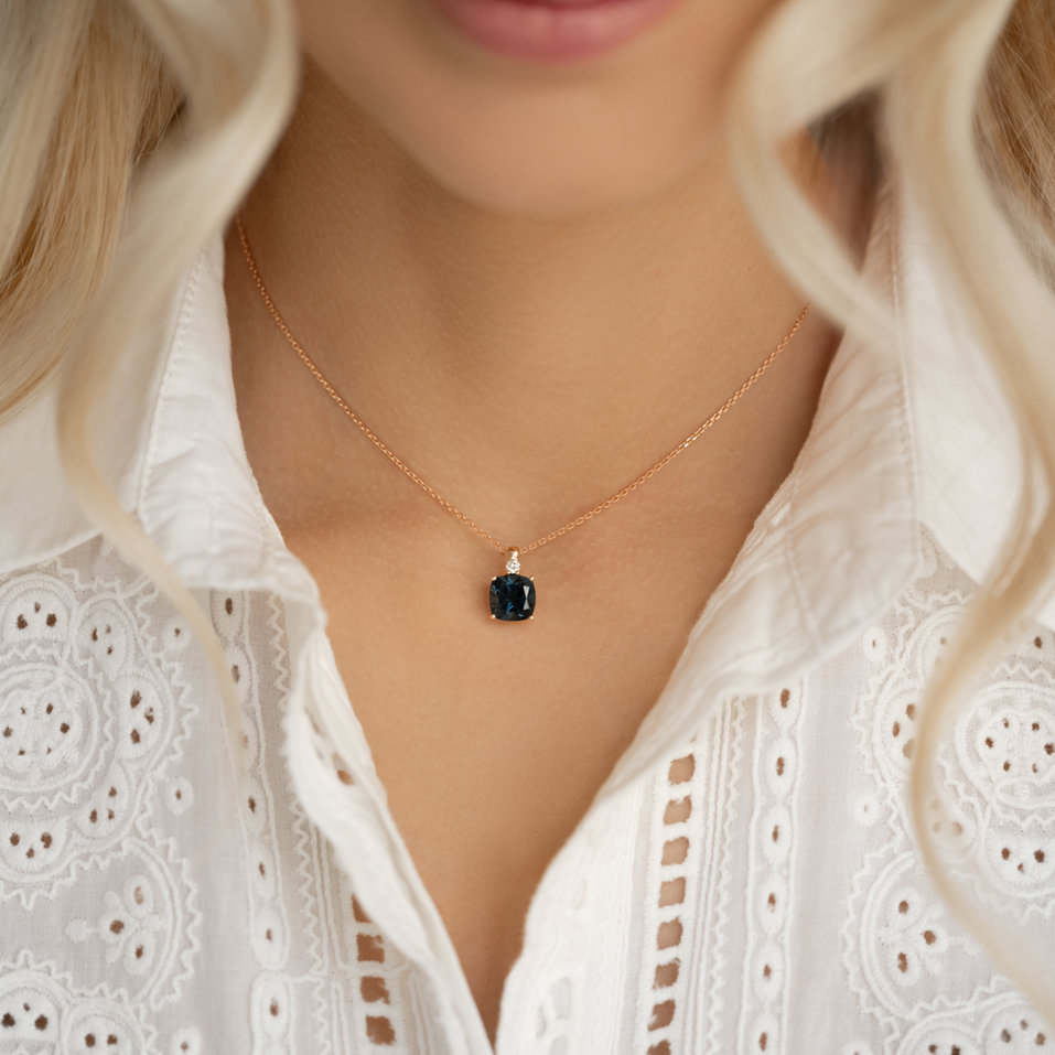 Náhrdelník s diamantem a citrínem The Countess