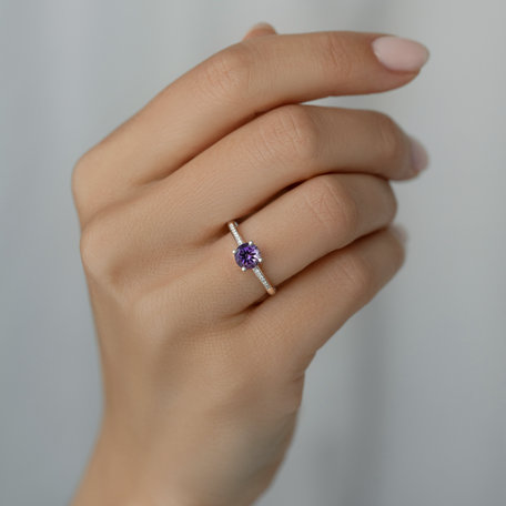 Prsten s diamanty a topazem Satin