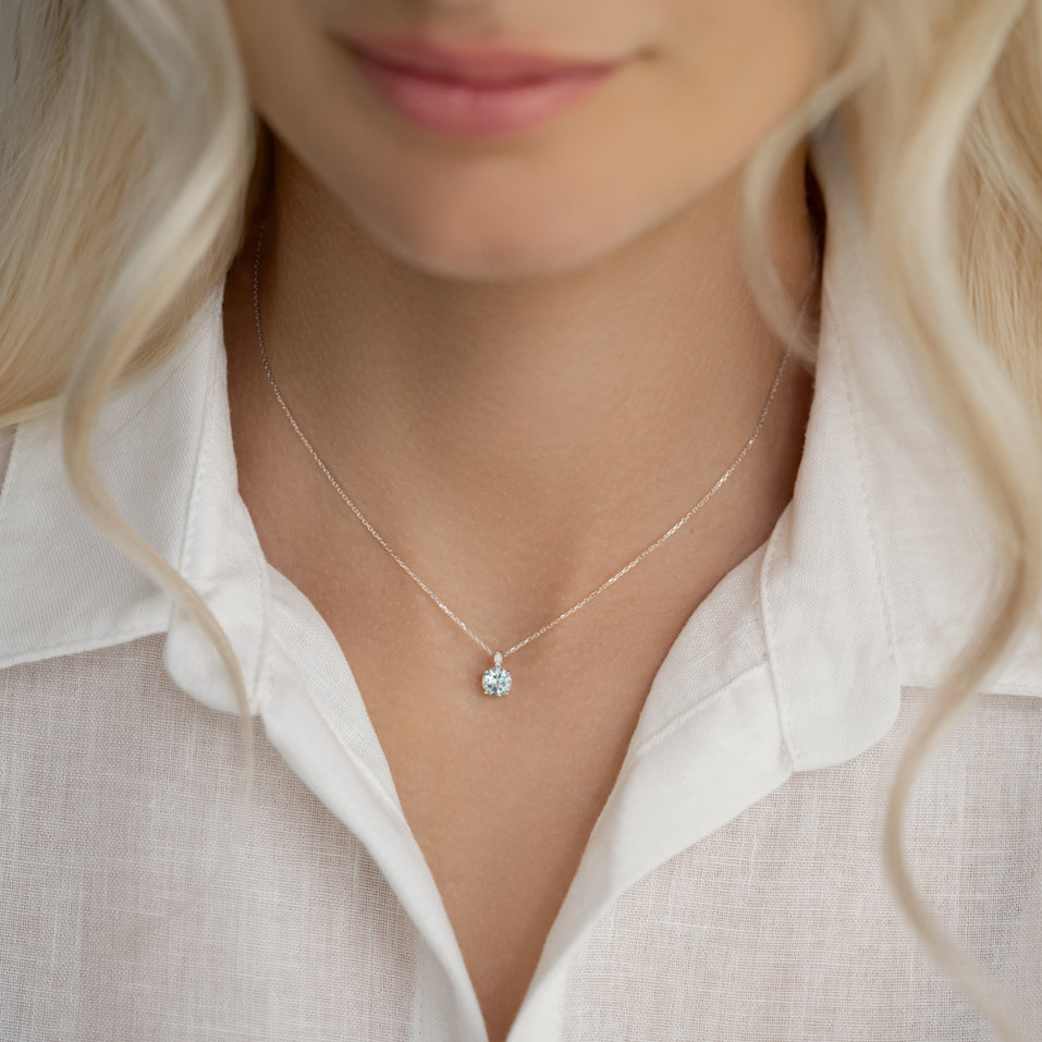 Náhrdelník s diamanty a topazem Zephyrine