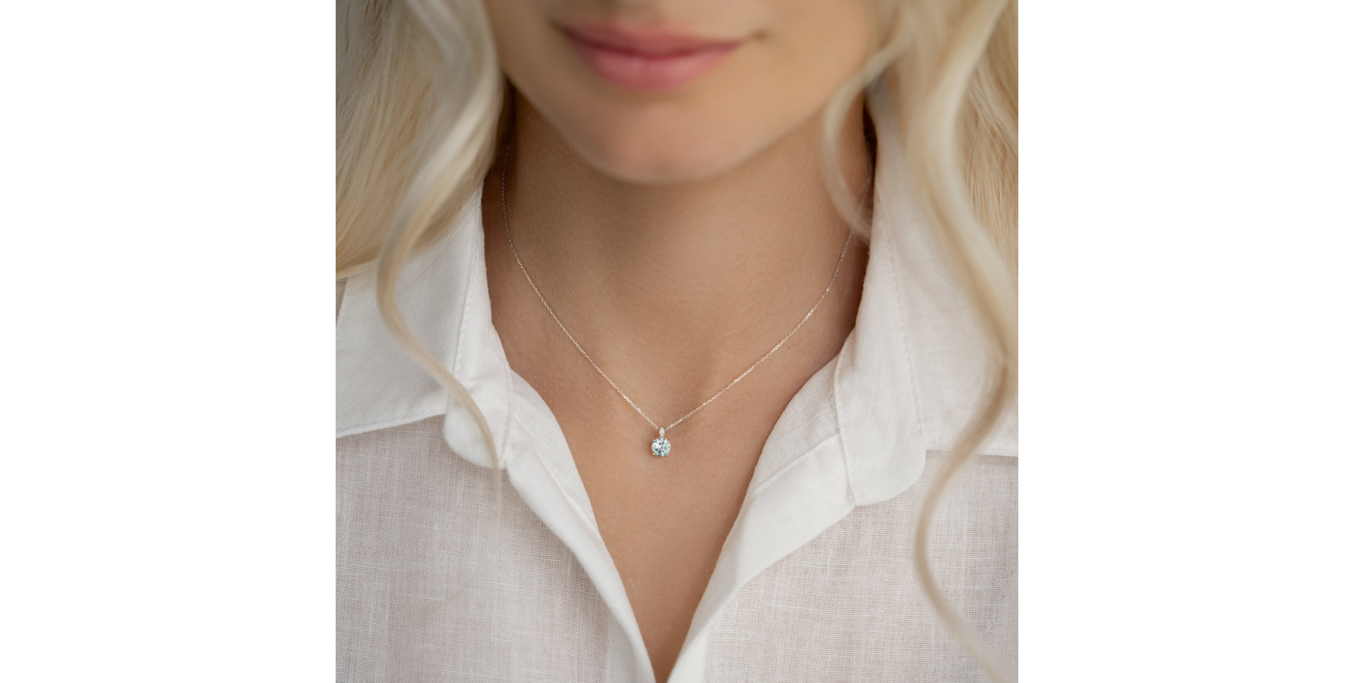 Náhrdelník s diamanty a morganitem Zephyrine