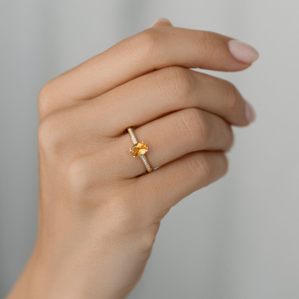 Prsten s diamanty a ametystem Lauriene