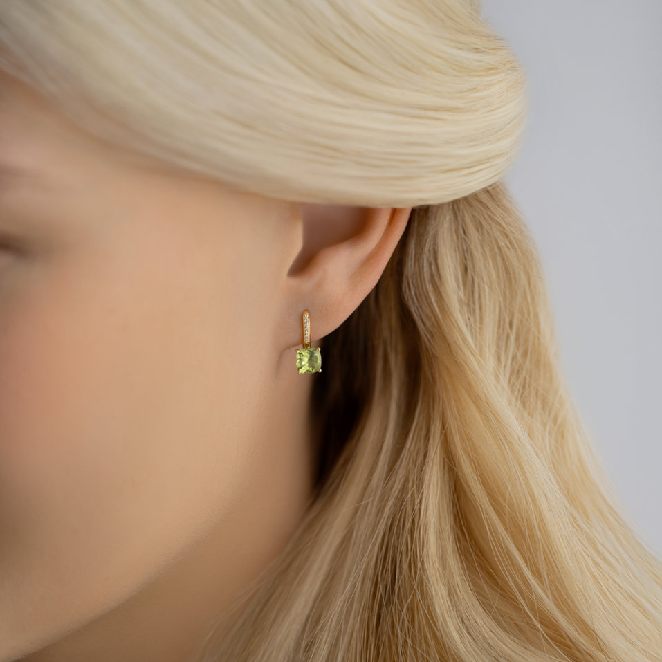 Náušnice s diamanty a rhodolitem Calypso