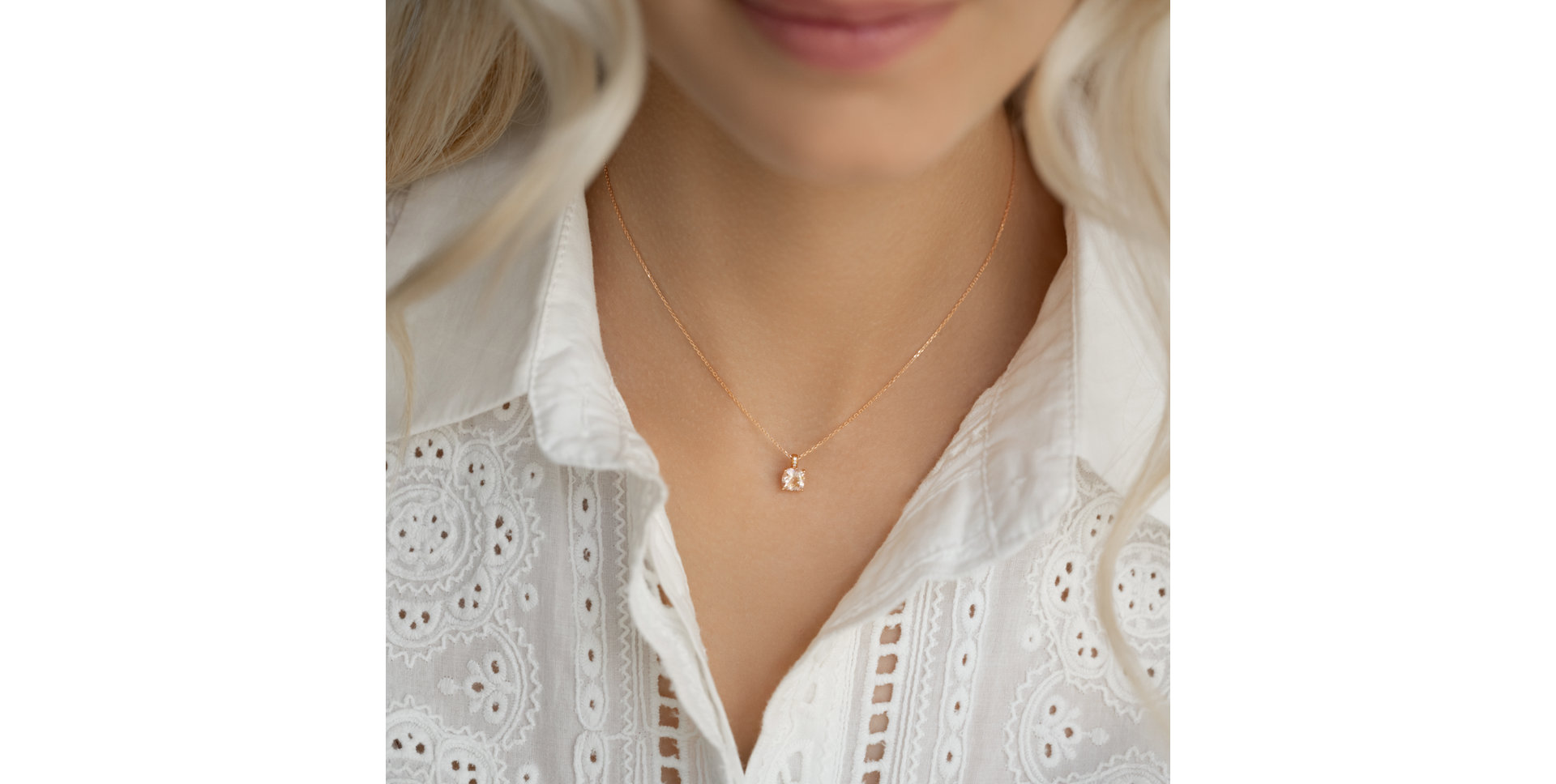 Náhrdelník s diamanty a morganitem Amariel