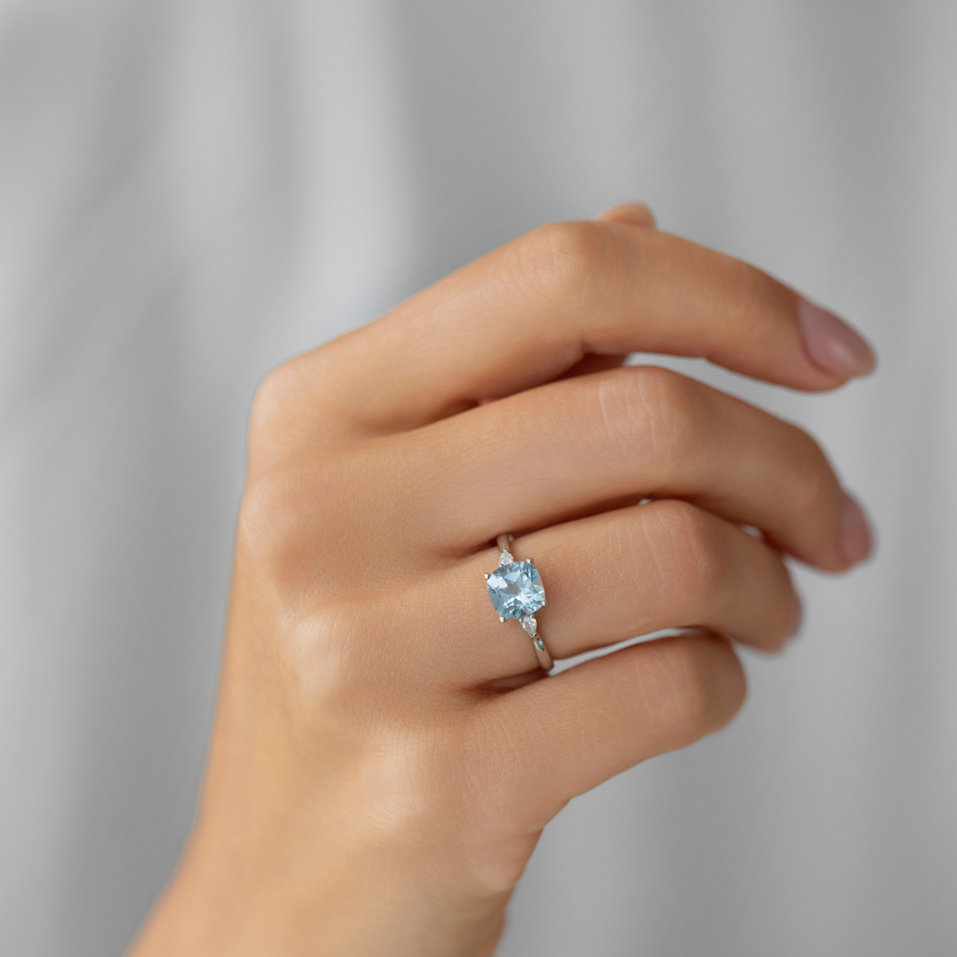 Prsten s diamanty a morganitem Mirabel