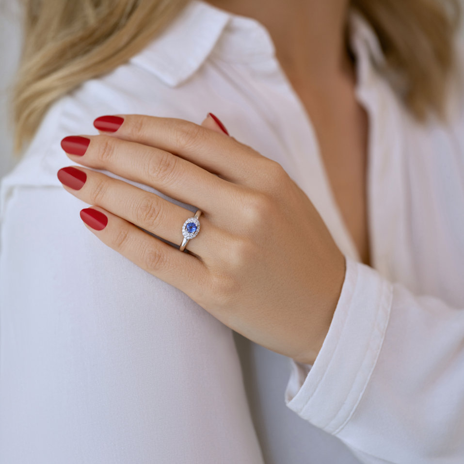 Prsten s diamanty a tanzanitem Starlit Ocean