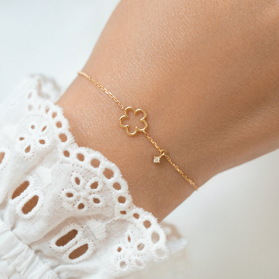 Náramek s diamantem Glossy Daisy