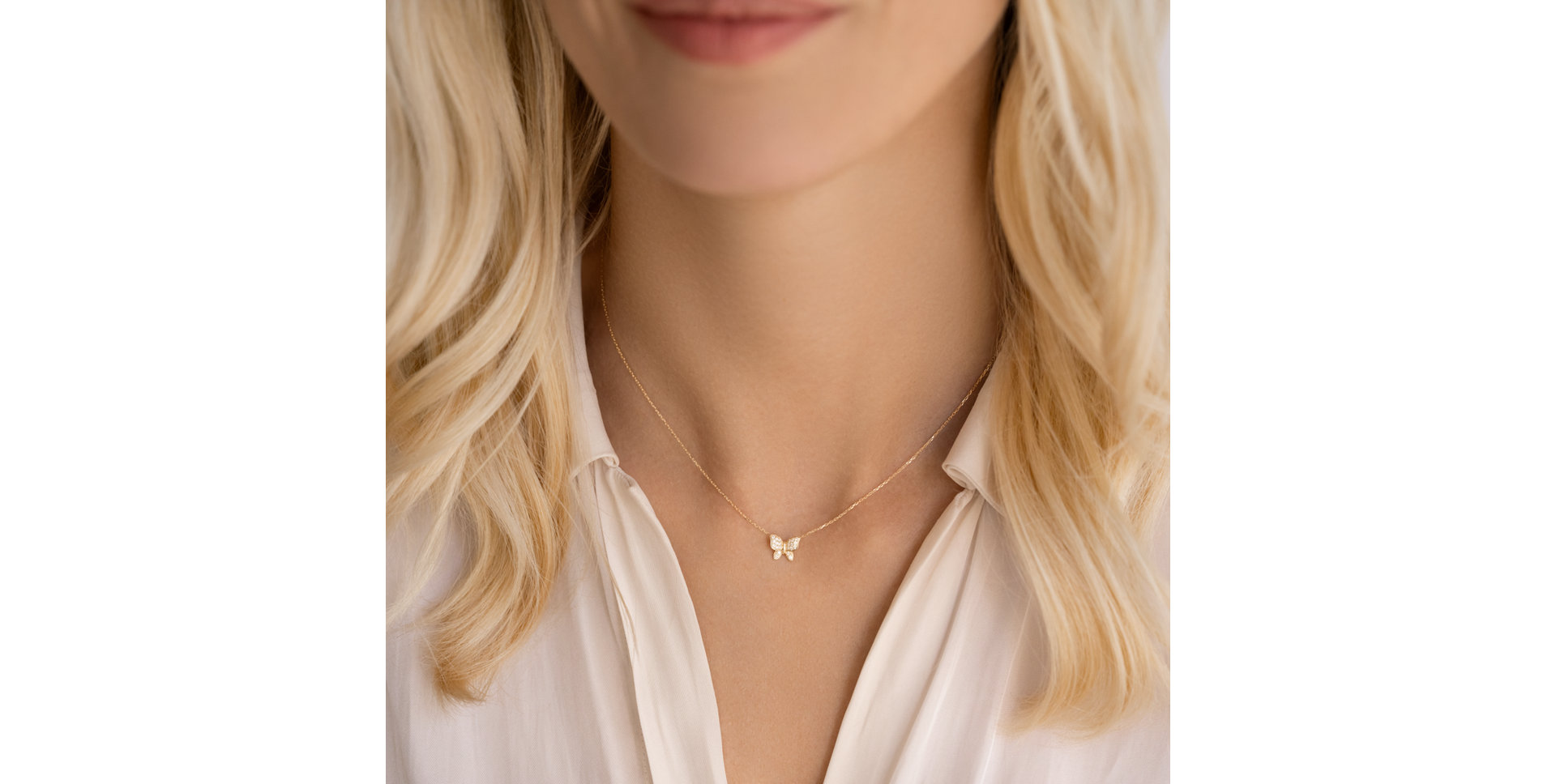 Náhrdelník s diamanty Butterfly Touch