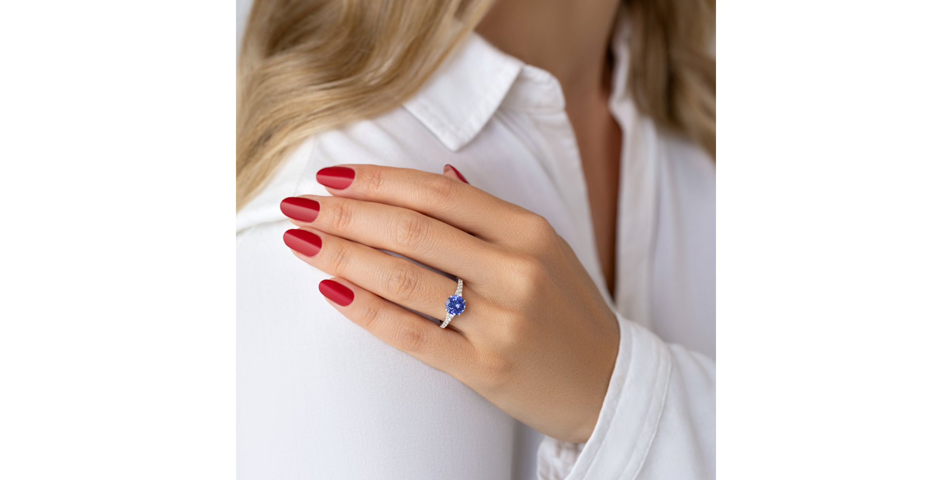 Prsten s diamanty a tanzanitem Alaric