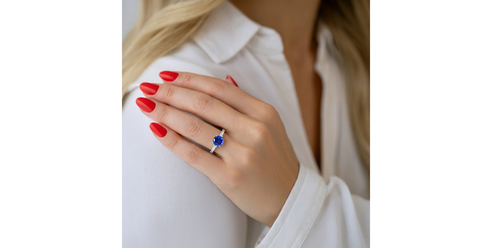 Prsten s diamanty a tanzanitem Alaric