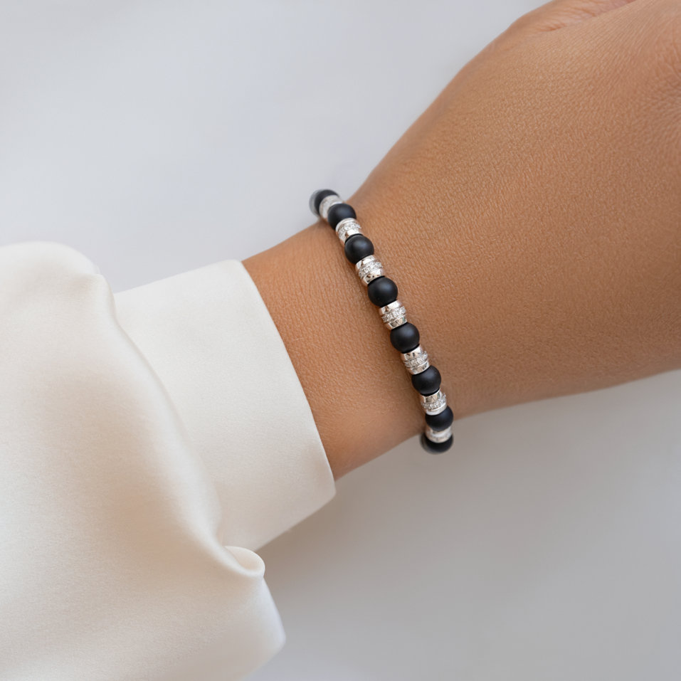 Náramek s diamanty a acháty Noctrelia