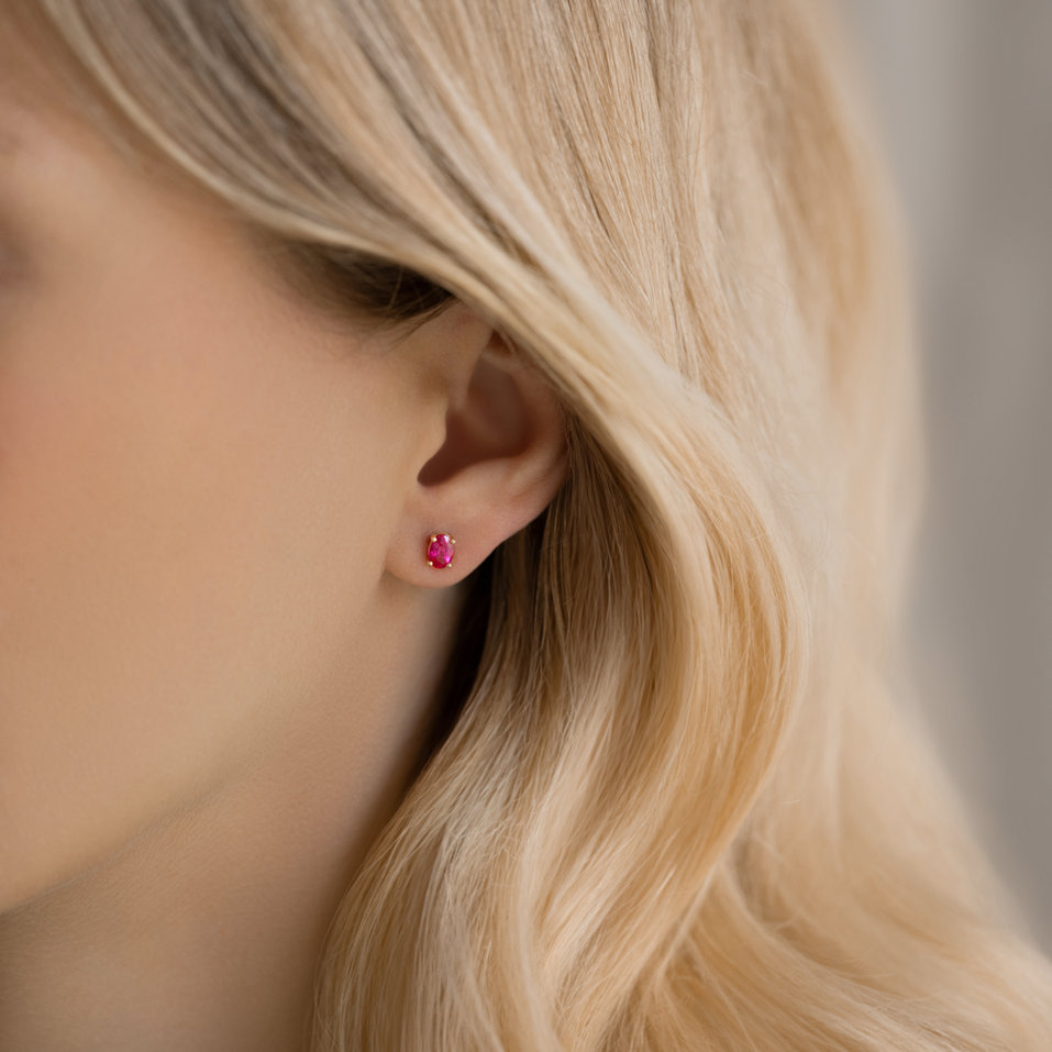 Naušnice s rubínem Mystic Abyss