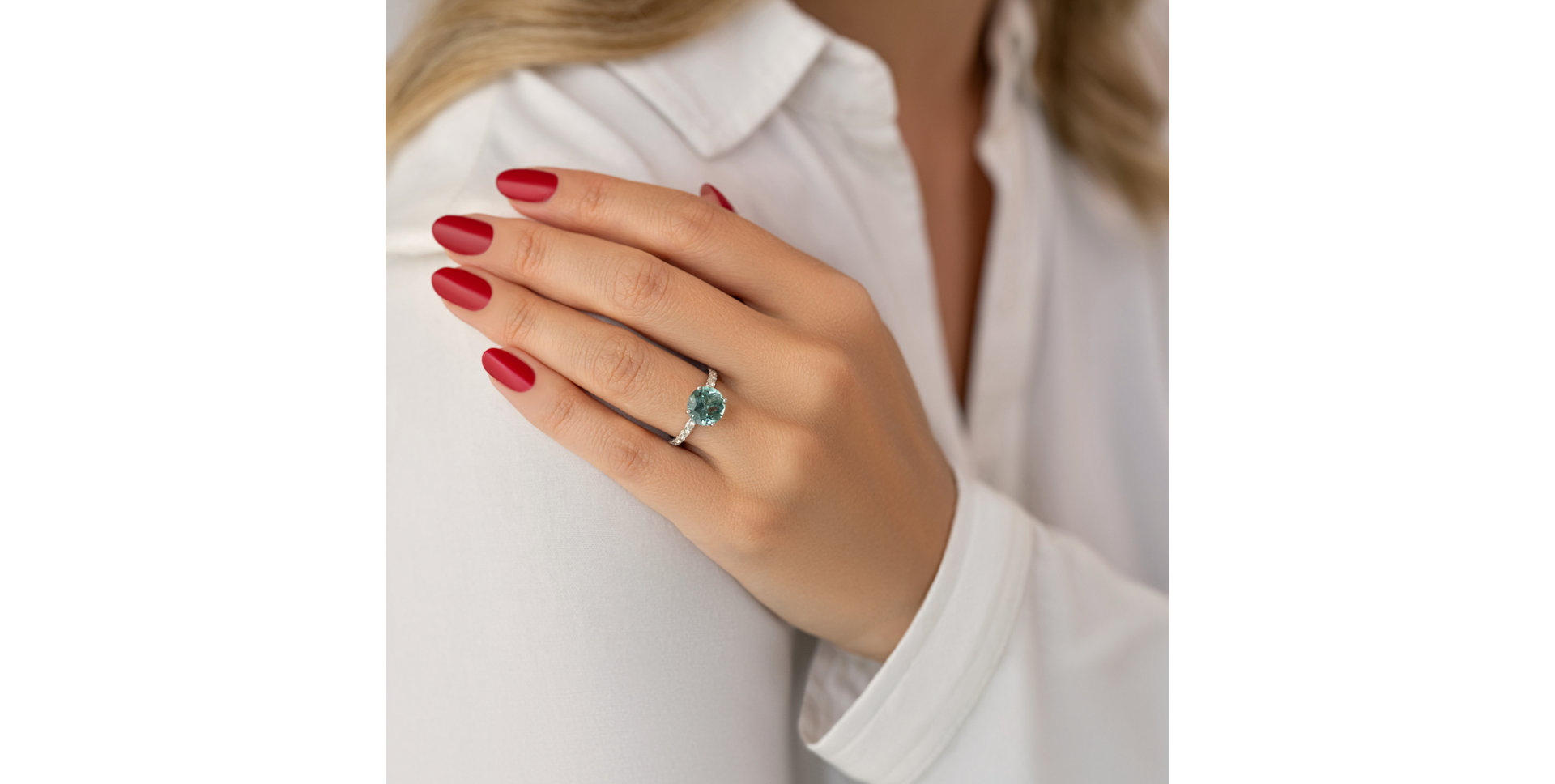 Prsten s diamanty a turmalínem The Arctic Siren