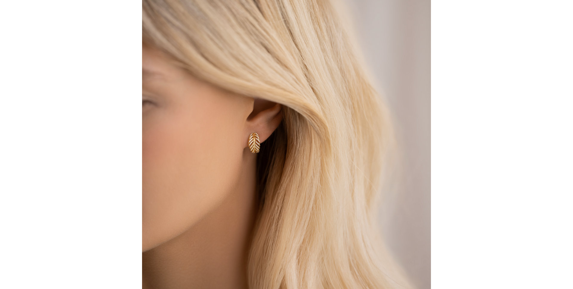 Náušnice s diamanty Feather of Heaven