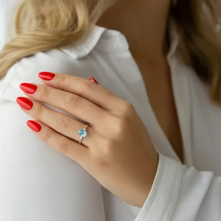 Prsten s diamanty a turmalínem Fiona