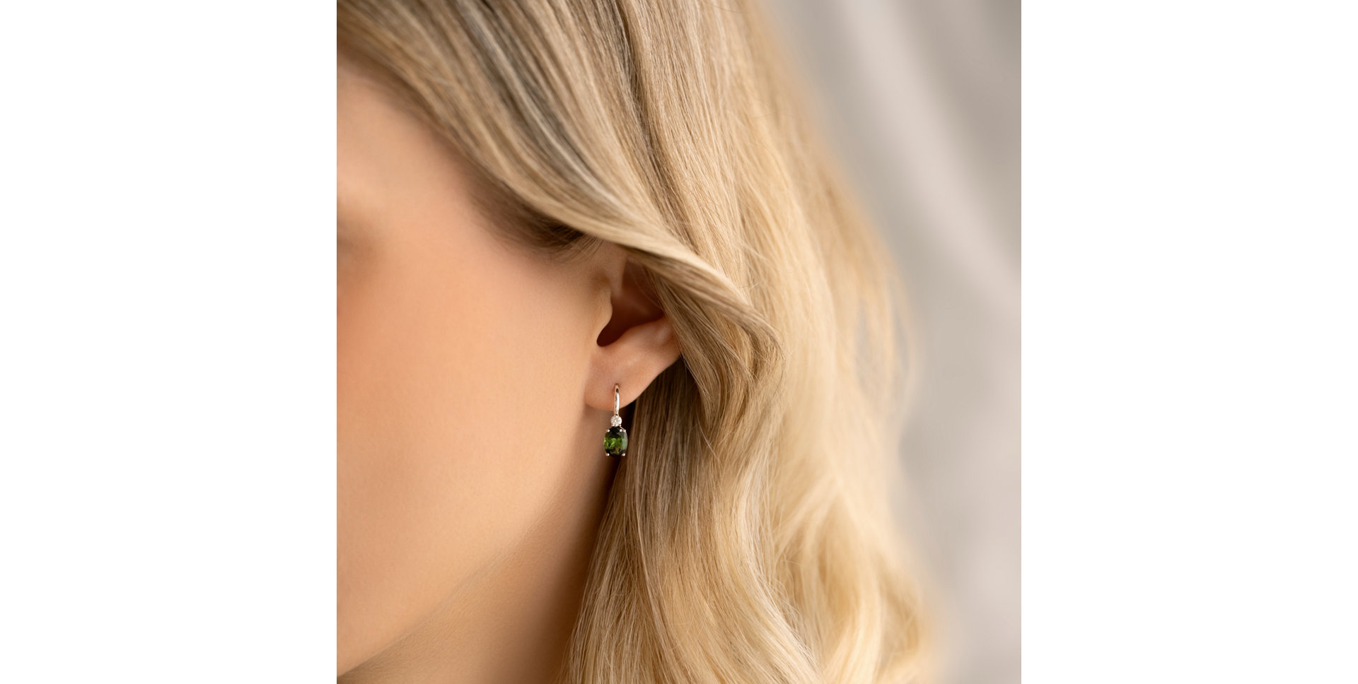 Náušnice s diamantem a turmalínem Julliete