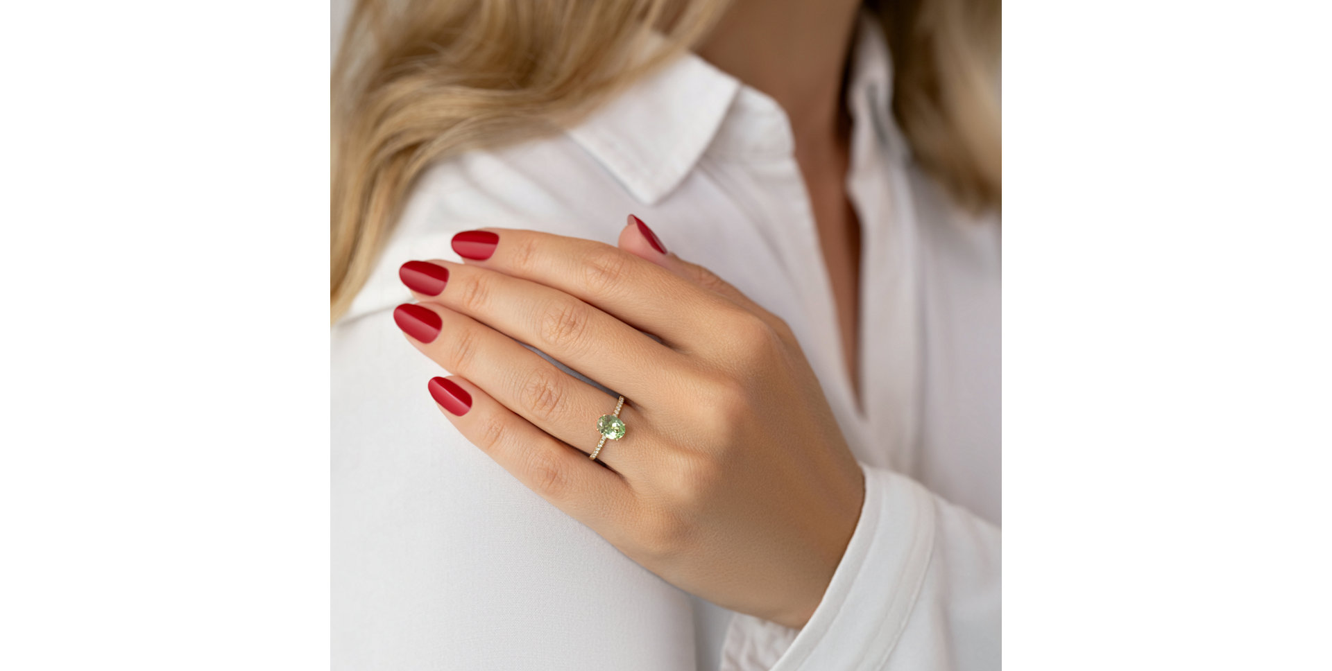 Prsten s diamanty a turmalínem Touch of Shine