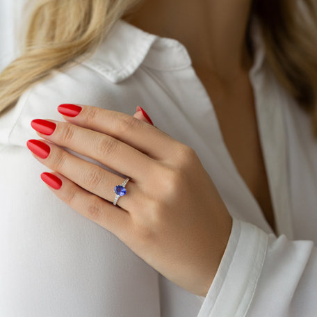 Prsten s diamanty a turmalínem Shimmering dazzle
