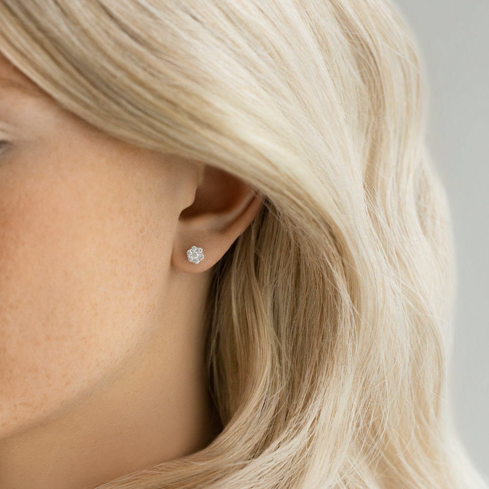 Diamond earrings Shiny Flower